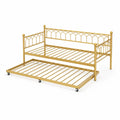 Metall Tagesbett mit Ausziehbett Gold 200x90 cm