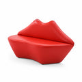 Sofa in Lippenform aus Kunstleder Rot