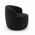 Drehbarer Sessel aus Mikrofaser Schwarz 75x75x85 cm