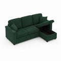 3-Sitzer Sofa aus Cord mit Stauraum Grün L-Form