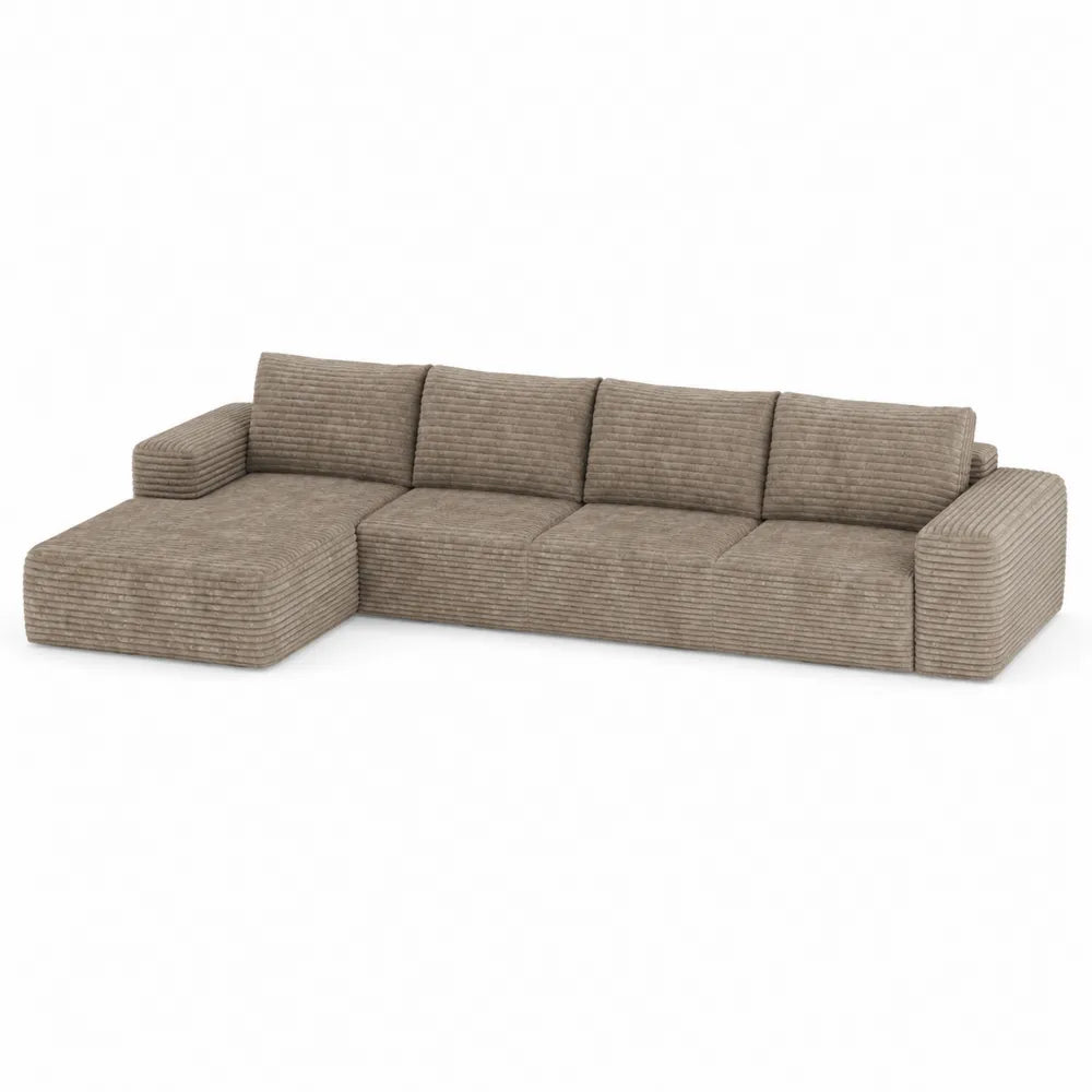 Ecksofa L-Form Cord Beige 320x160x80cm