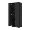 Schrank mit 2 Türen aus Holzfaserplatte Schwarz 180x64x35 cm